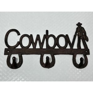 Coat Rack Wall Mount Coat Hooks Hat Western Cowboy Rustic Farmhouse Robe Key